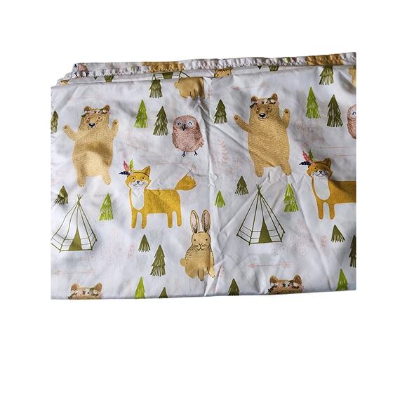 PILLOWFORT Woodland Whimsy Animal 45x62 Flat Top Sheet - Picture 1 of 6